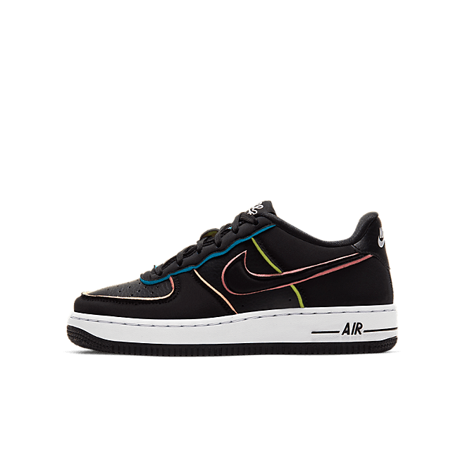 Nike Air Force 1 Low Black Pink Barely Volt (GS)