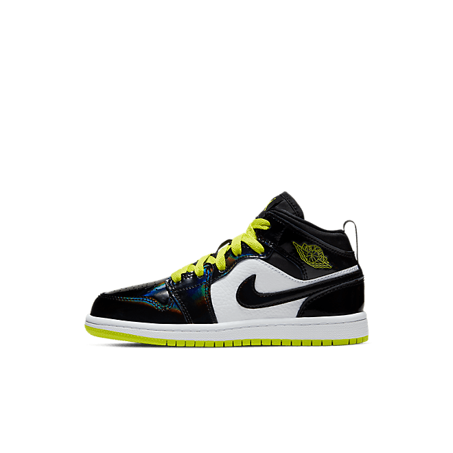 Jordan 1 Mid Black Cyber Mystic Green (PS)