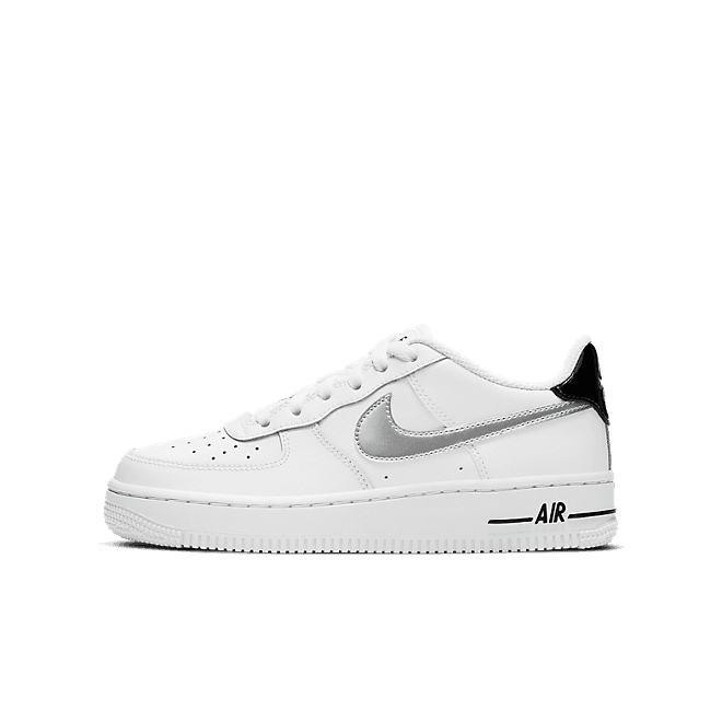 Nike Air Force 1 Low White Black Metallic Silver (GS)