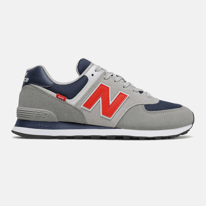 New Balance 574 - Moonbeam with Velocity Red