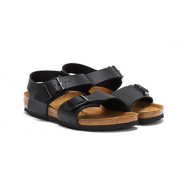 Birkenstock New York Birko Flor Nubuck Kids Black Sandals