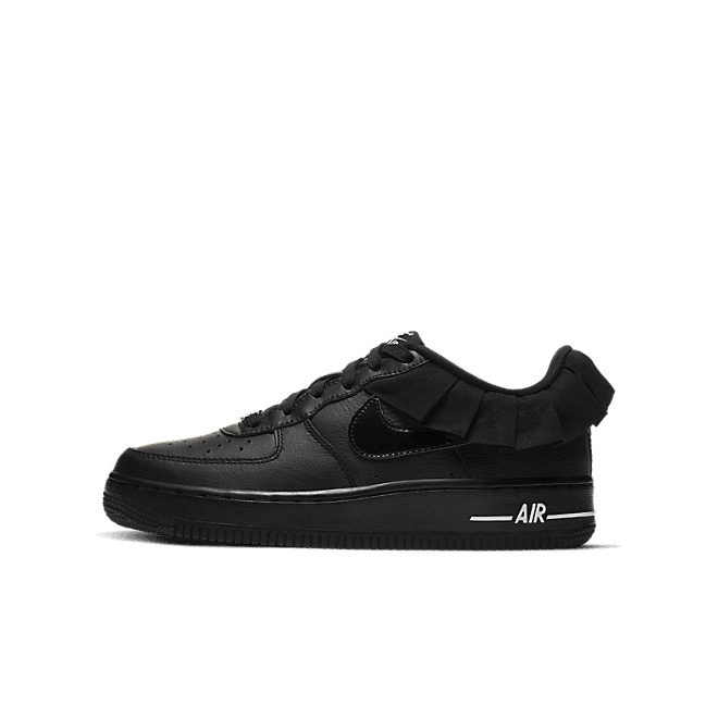 Kids Nike Air Force 1 LV8 Ruffle'Black' GS Black/Black/White