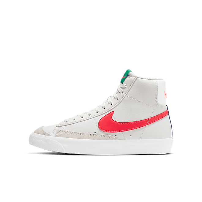 Kids Nike Blazer Mid '77 GS 'Platinum Tint Bright Crimson' DA4086-004 (Size: US 3.5Y)