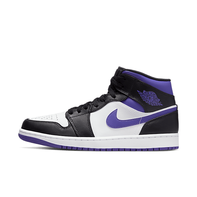 Jordan 1 Mid White Black Purple