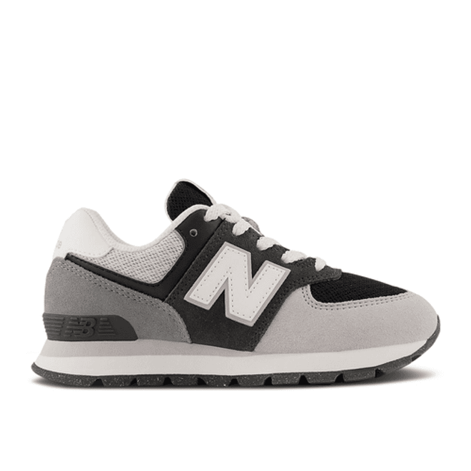New Balance 574 Little Kid Wide 'Blacktop White'