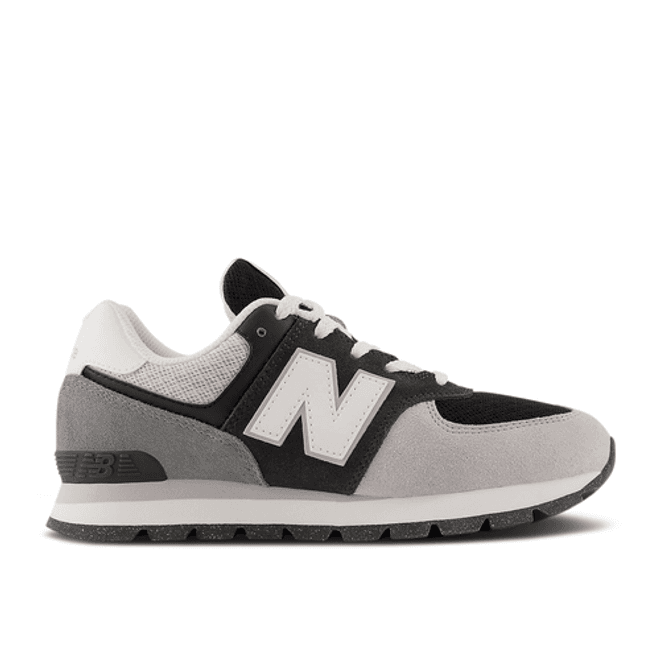 New Balance 574 Big Kid Wide 'Blacktop White'