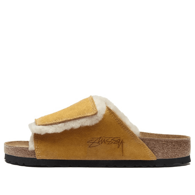 Birkenstock Solana Shearling Slide Stussy Caramel