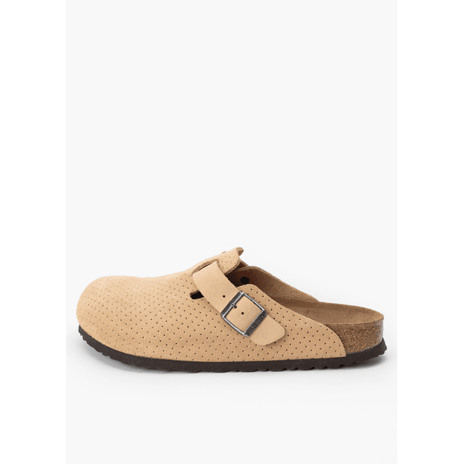 Herren Pantoletten BIRKENSTOCK BOSTON LEVE DOTTED NEW BEIGE