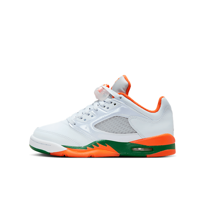 Jordan Air Jordan 5 Retro Low (GS) Football Grey/Brilliant Orange/Pine Green