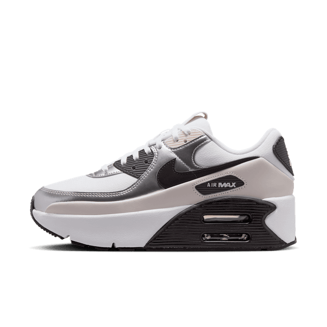 Nike Air Max 90 LV8 White Phantom Metallic Silver Black (Women's)