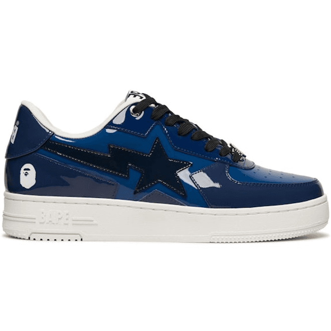 A Bathing Ape Bape Sta Icon Low Navy Blue Patent