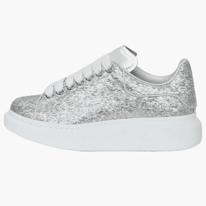 Alexander Mcqueen Oversized Silver Holographics Glitter (women's)