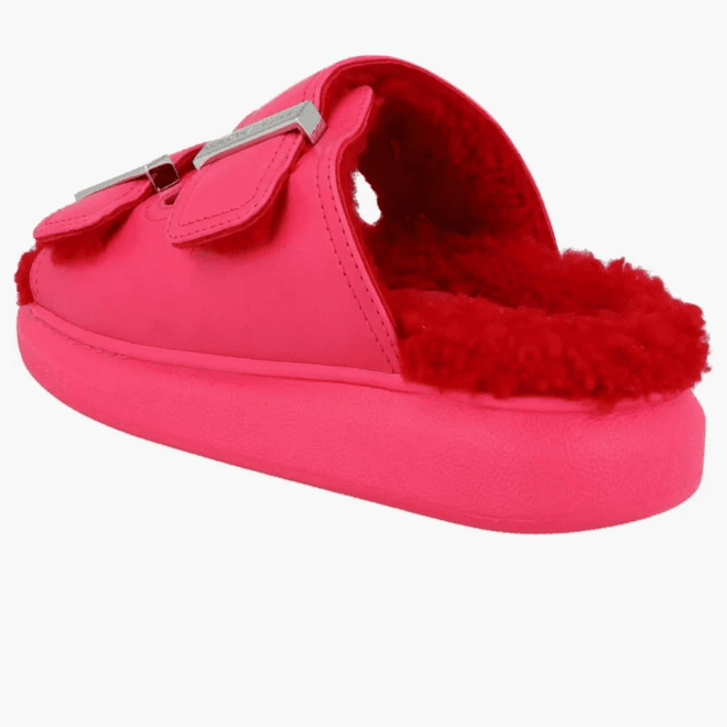 Alexander Mcqueen Oversized Hybrid Slides Pink Silver (women's)