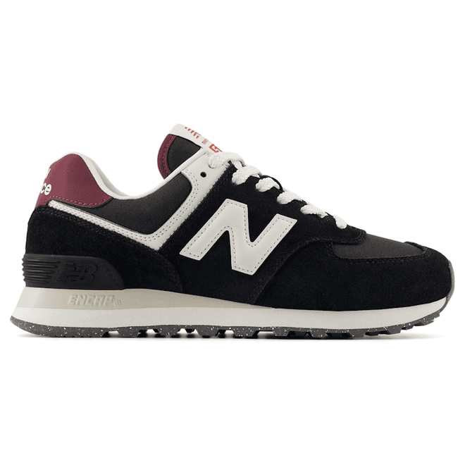New Balance 574 Black White Burgundy (women's)