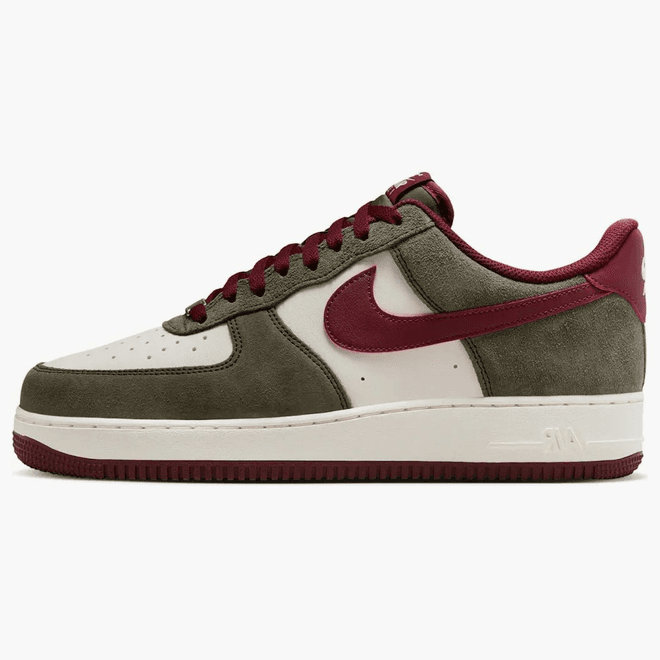 Nike Air Force 1 Low '07 Lv8 Cargo Khaki Pale Ivory Dark Team Red