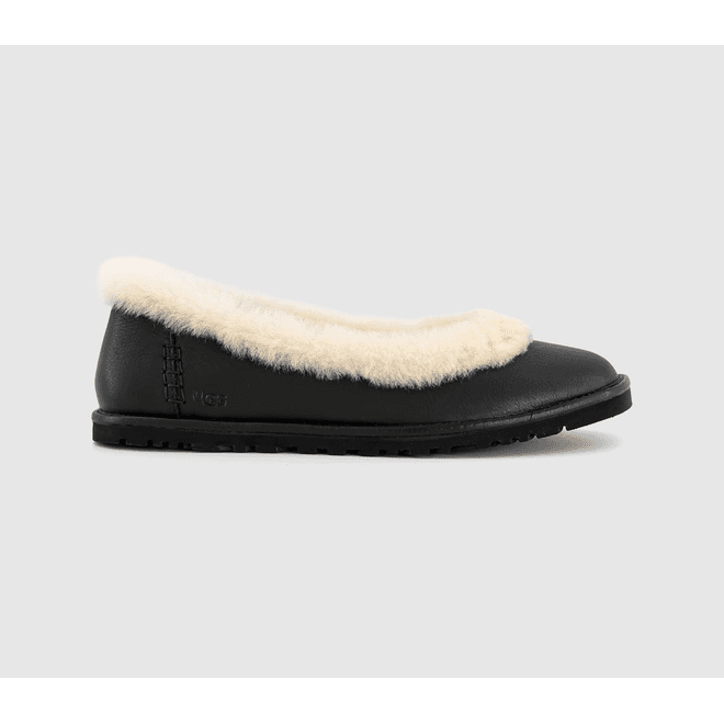 UGG® Zora Leather Ballet Flat Black