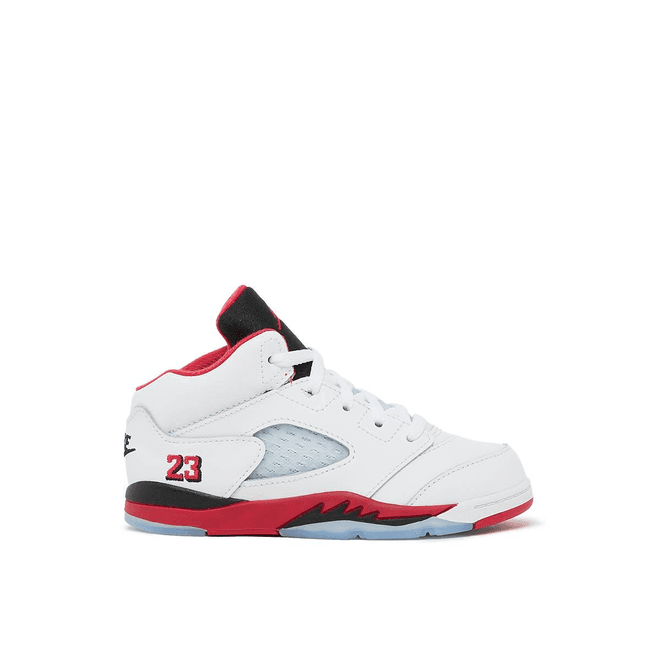 Jordan Air 5 Retro OG "Fire Red" (TD) Weiße Sneaker Unisex weiß Größe 26