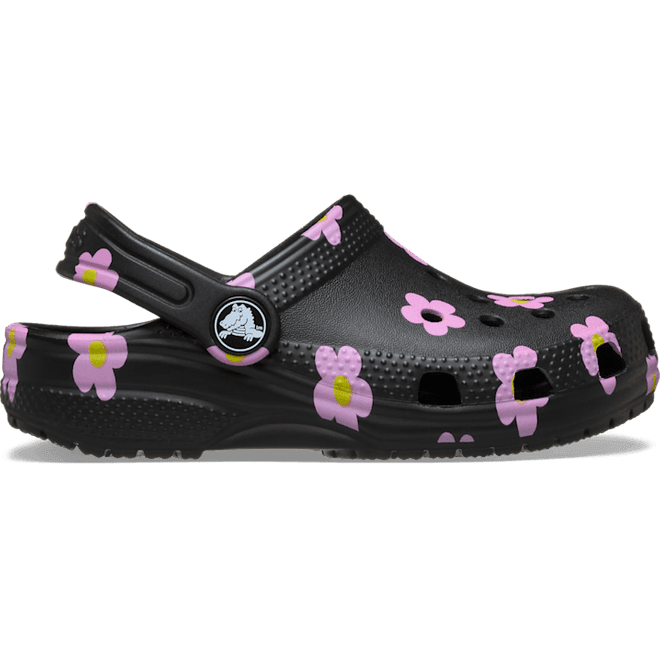 Crocs Toddler Classic Flower Shoes Black 