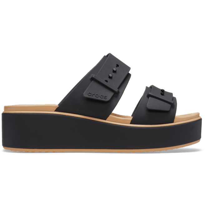 Crocs Women Brooklyn Buckle Matte Wrap LW ChkCsh Sandals Black/Cashew 