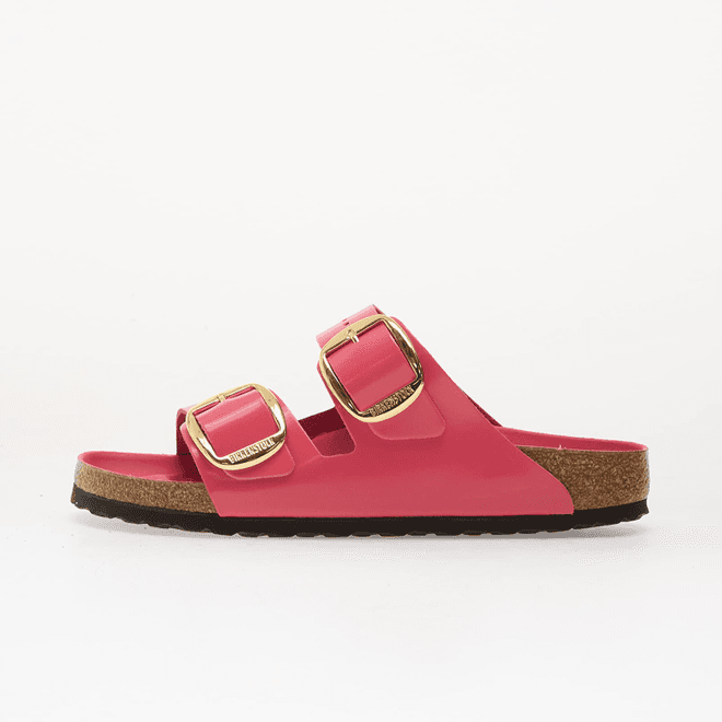 Birkenstock Arizona Big Buckle Natural Leather Patent Women High-Shine Fuchsia Tulip 