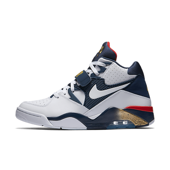 Nike Air Force 180 "Olympic" (White/White-Midnight Navy-Metallic Gold)
