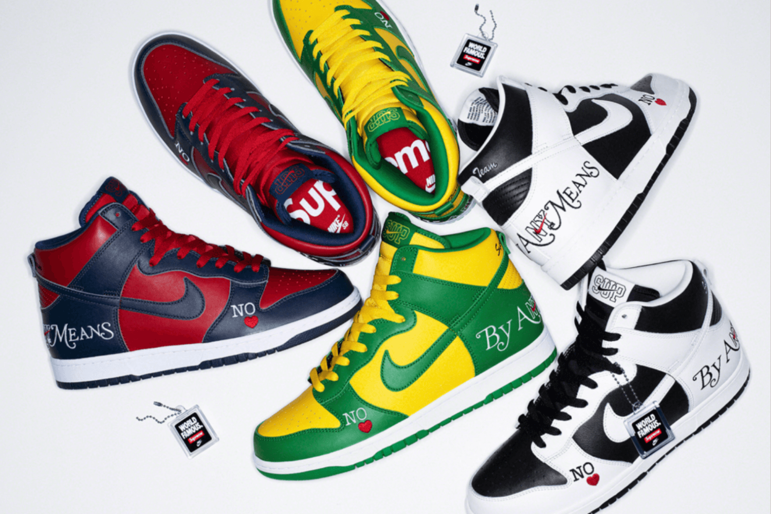 Supreme dropped das Nike SB Dunk High 'By Any Means' Pack