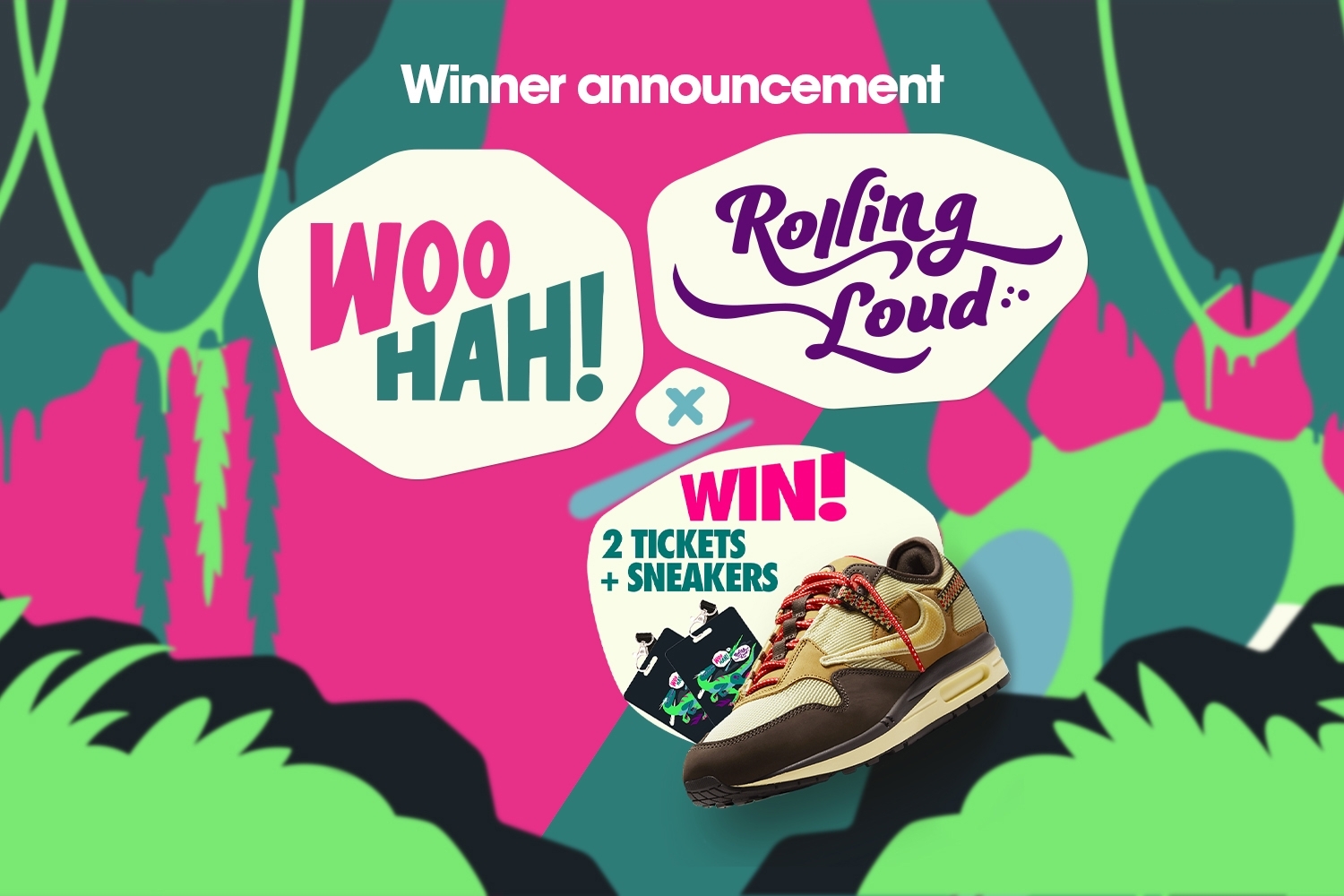 Die Gewinner des Sneakerjagers x WOO HAH! x Rolling Loud 2022 Giveaway
