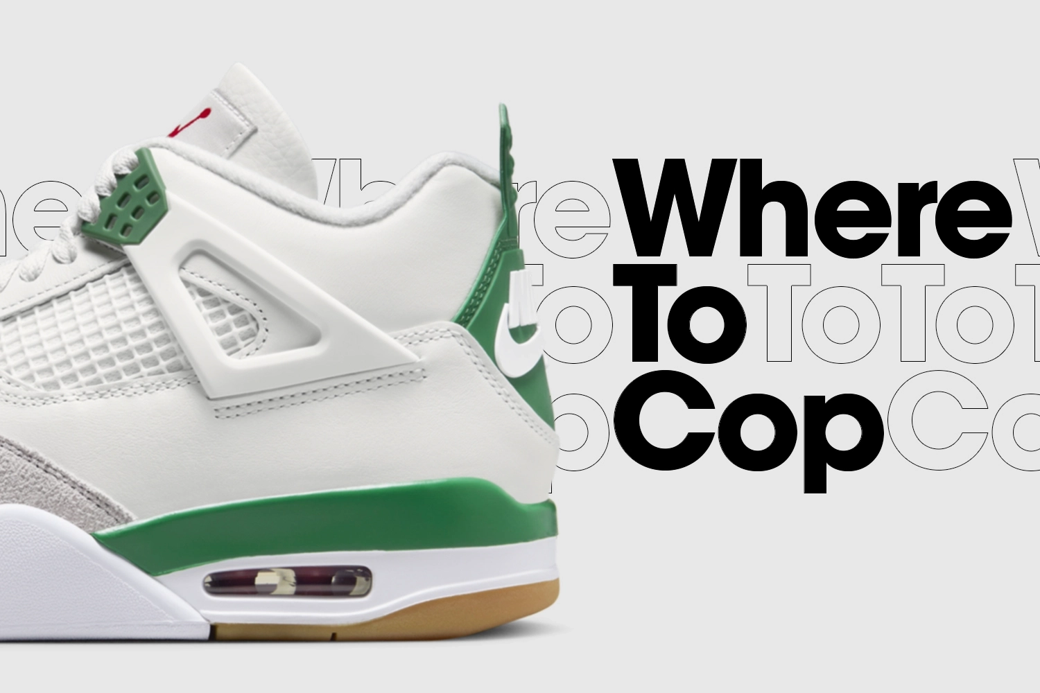 Where to cop: der Nike SB x Air Jordan 4 'Pine Green'