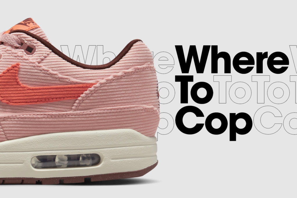 Where to cop: Nike Air Max 1 Corduroy PRM 'Coral Stardust'