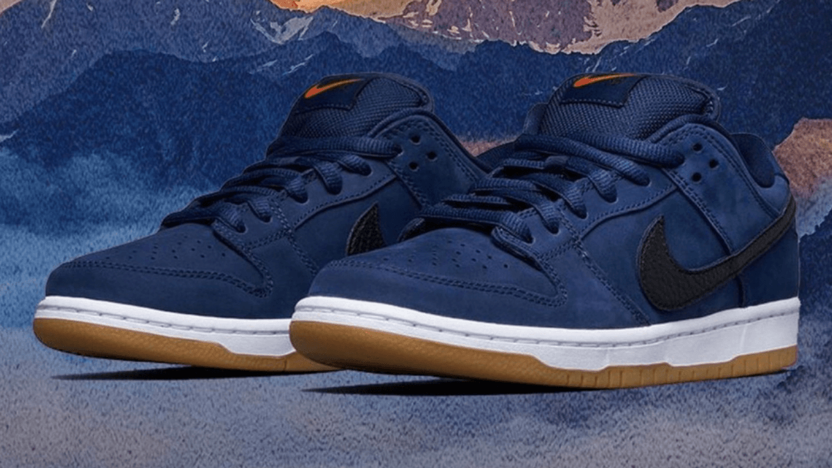 The Nike SB Dunk Low Pro ISO comes in a navy blue colorway