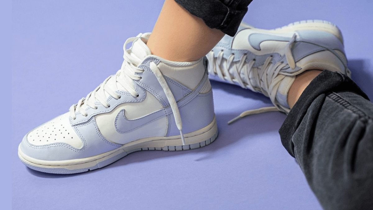 The Nike WMNS Dunk High 'Football Grey' releases this month