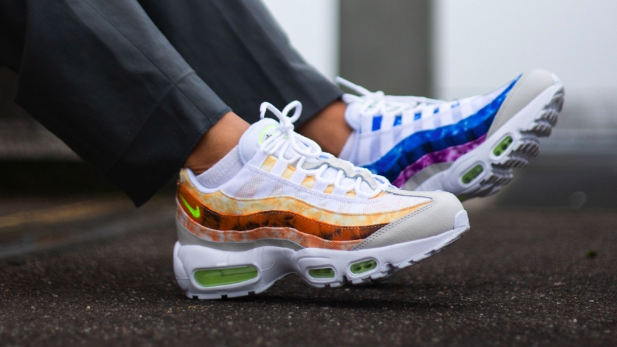 The new Nike Air Max 95 FF Tie-Dye is a classic Air dipped in colourful patterns