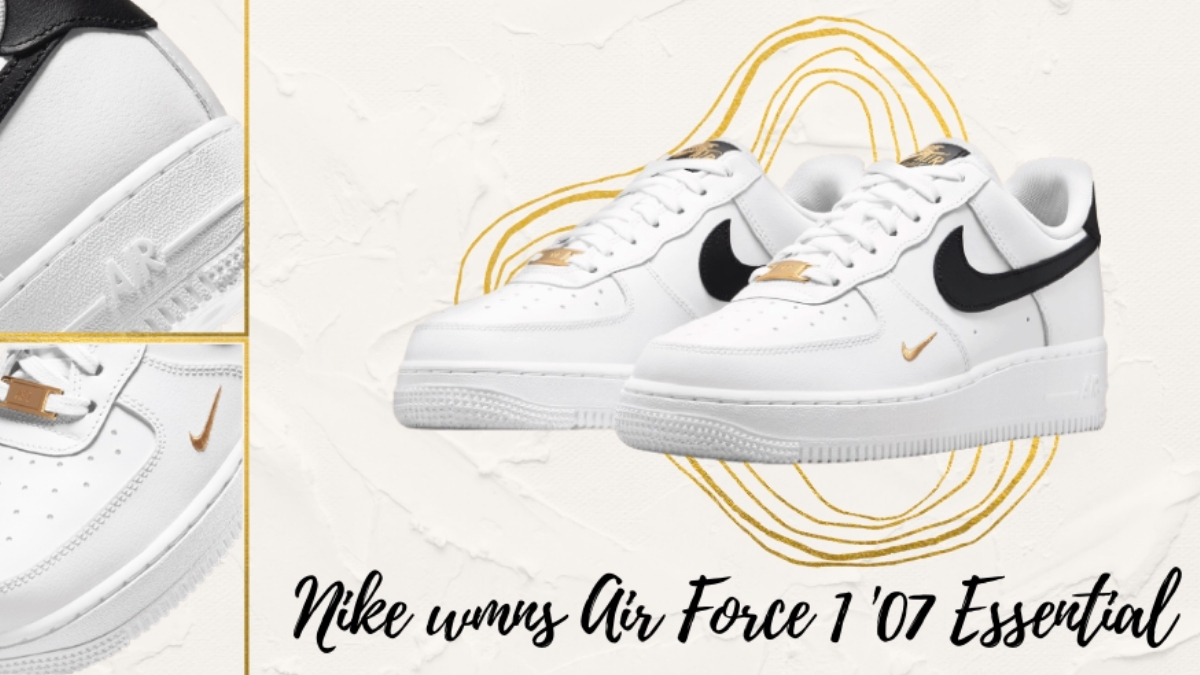 The Nike WMNS Air Force 1 07 Essential has gold details
