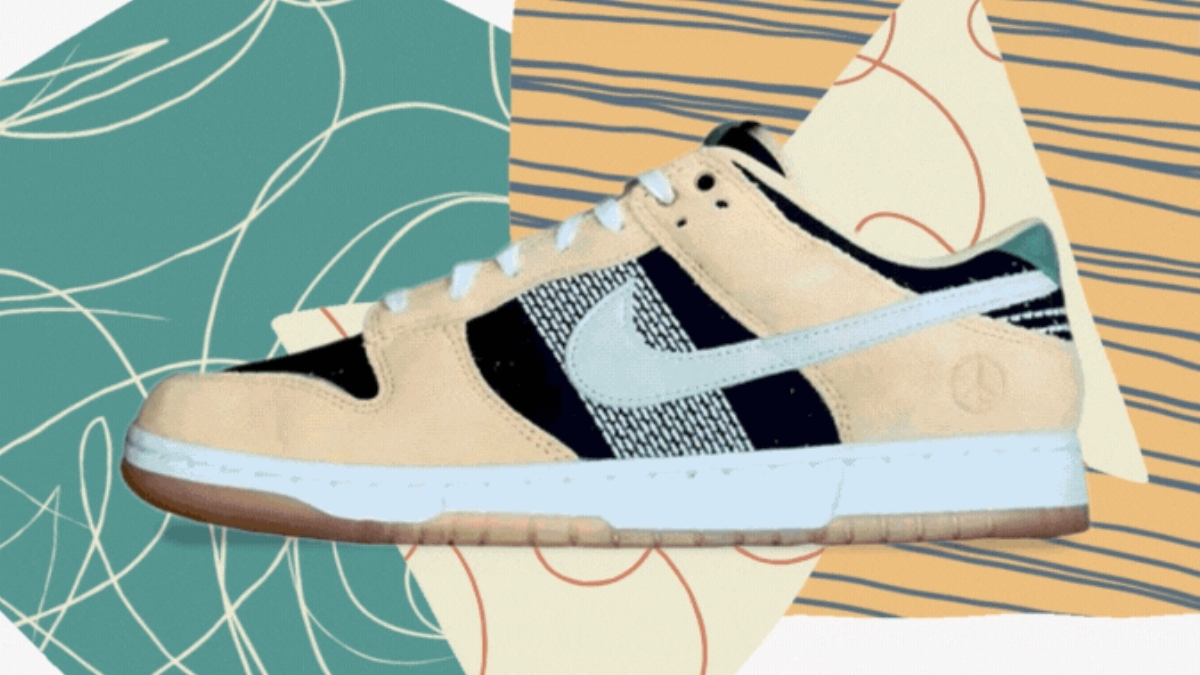 See the Nike Dunk Low Sashiko 'Peace' in detail