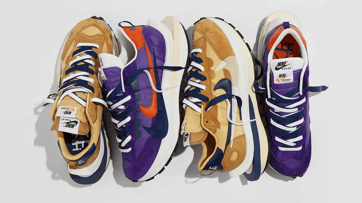 Release Reminder! How to get your hands on the new Sacai x Nike Vaporwaffle 'Dark Iris' and 'Tan