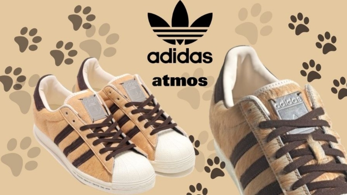 The adidas x atmos Superstar Hachiko is a furry sneaker