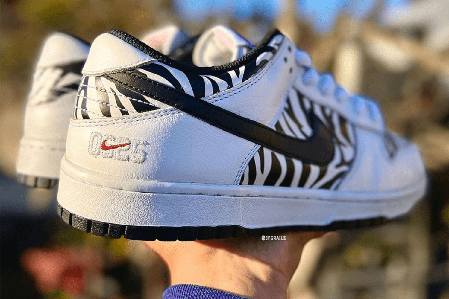 The Quartersnacks x Nike SB Dunk Low 'Reverse Zebra' release