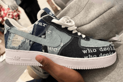 The Who Decides War x Nike Air Force 1 Low in detail