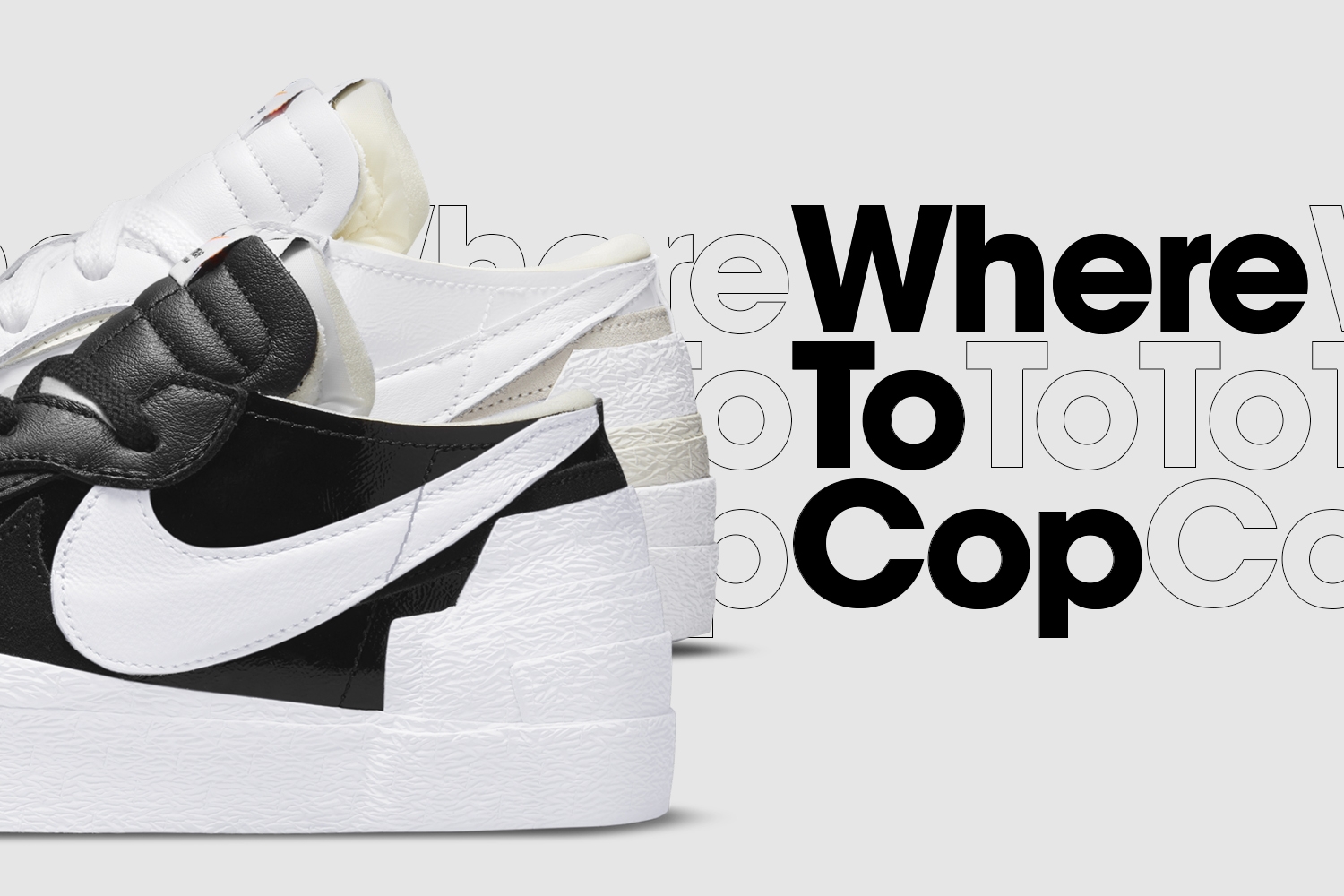 Where to cop: sacai x Nike Blazer Low 'White Patent' & 'Black Patent'