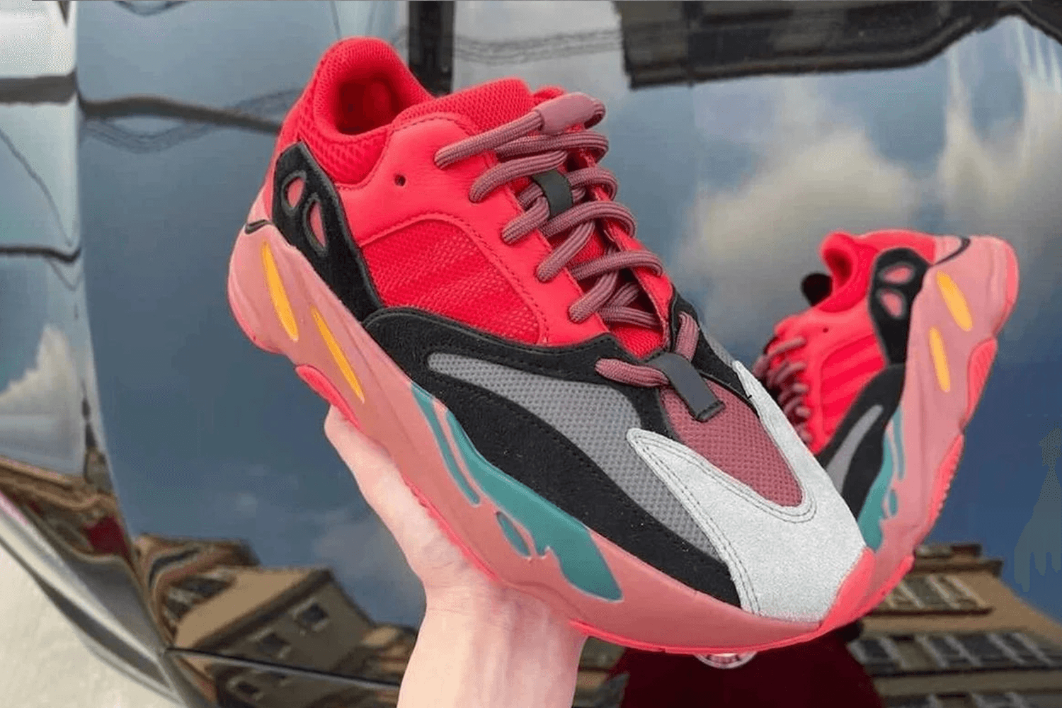 First images adidas Yeezy Boost 700 'Hi-Res Red'