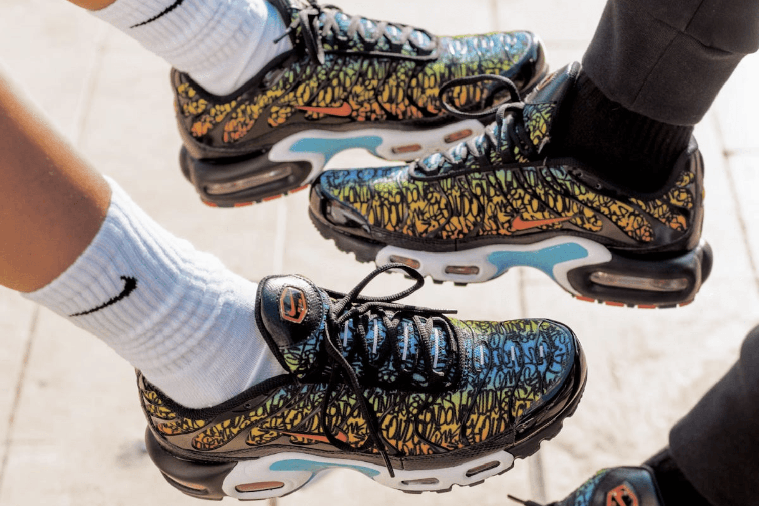 The Nike Air Max Plus 'Brixton' is covered in graffiti