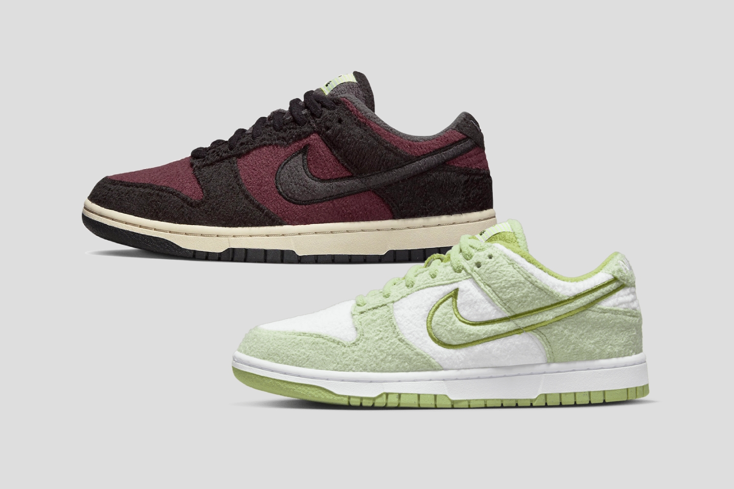 Official images of the Nike Dunk Low 'Fleece' pack