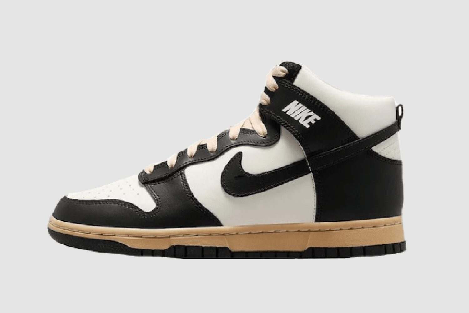The Nike Dunk High Panda comes in Vintage