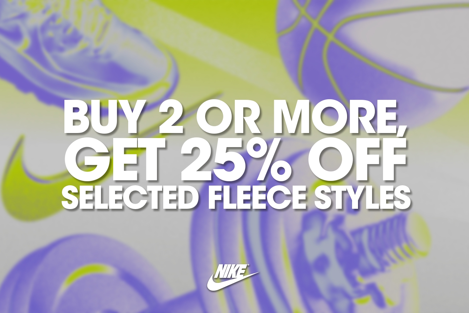 Buy two or more products at Nike and enjoy a 25% discount