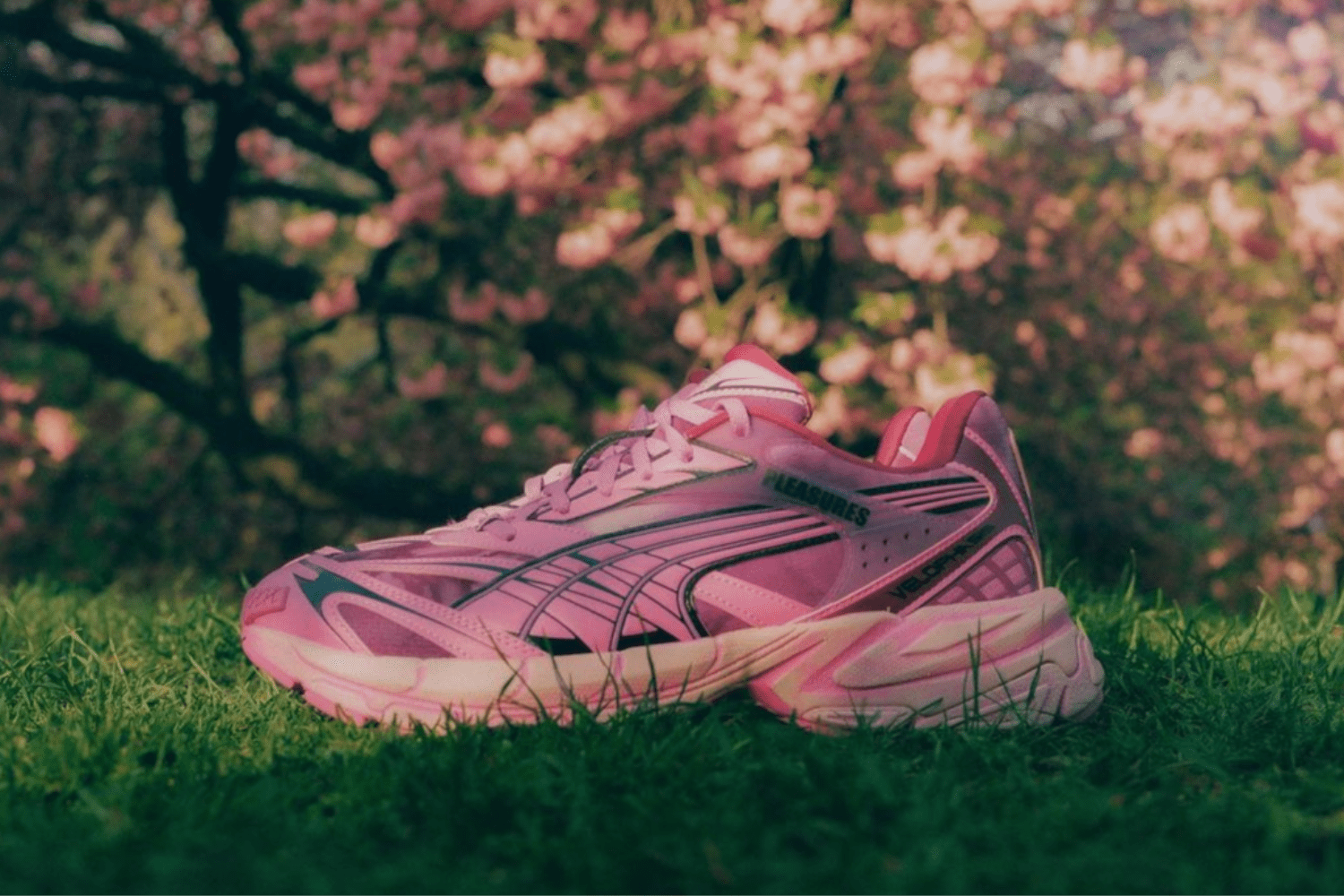 The PLEASURES x PUMA Velophasis is dropping in June 2023