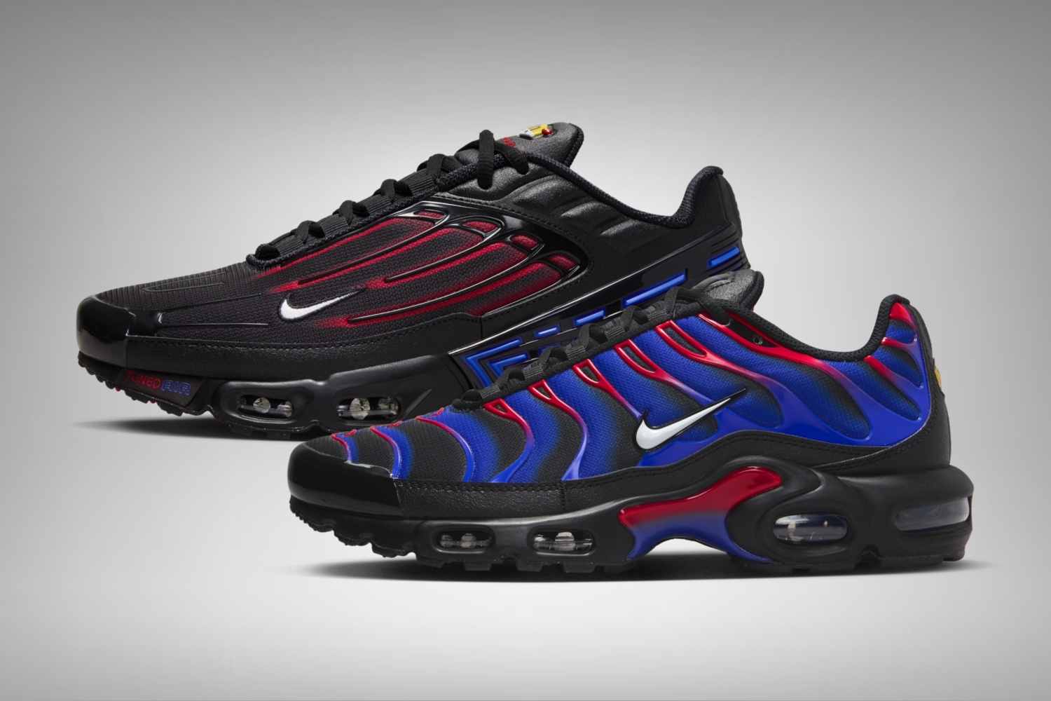 Release reminder: the Nike Air Max Plus 3 in two Spider-Man colorways