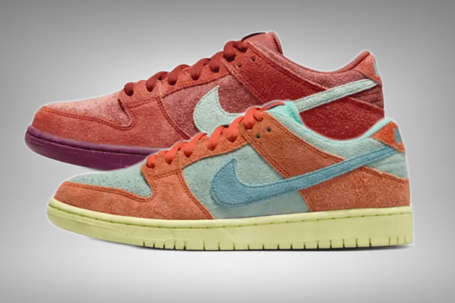 Release reminder: Nike SB Dunk Low 'Noise Aqua' and 'Mystic Red'