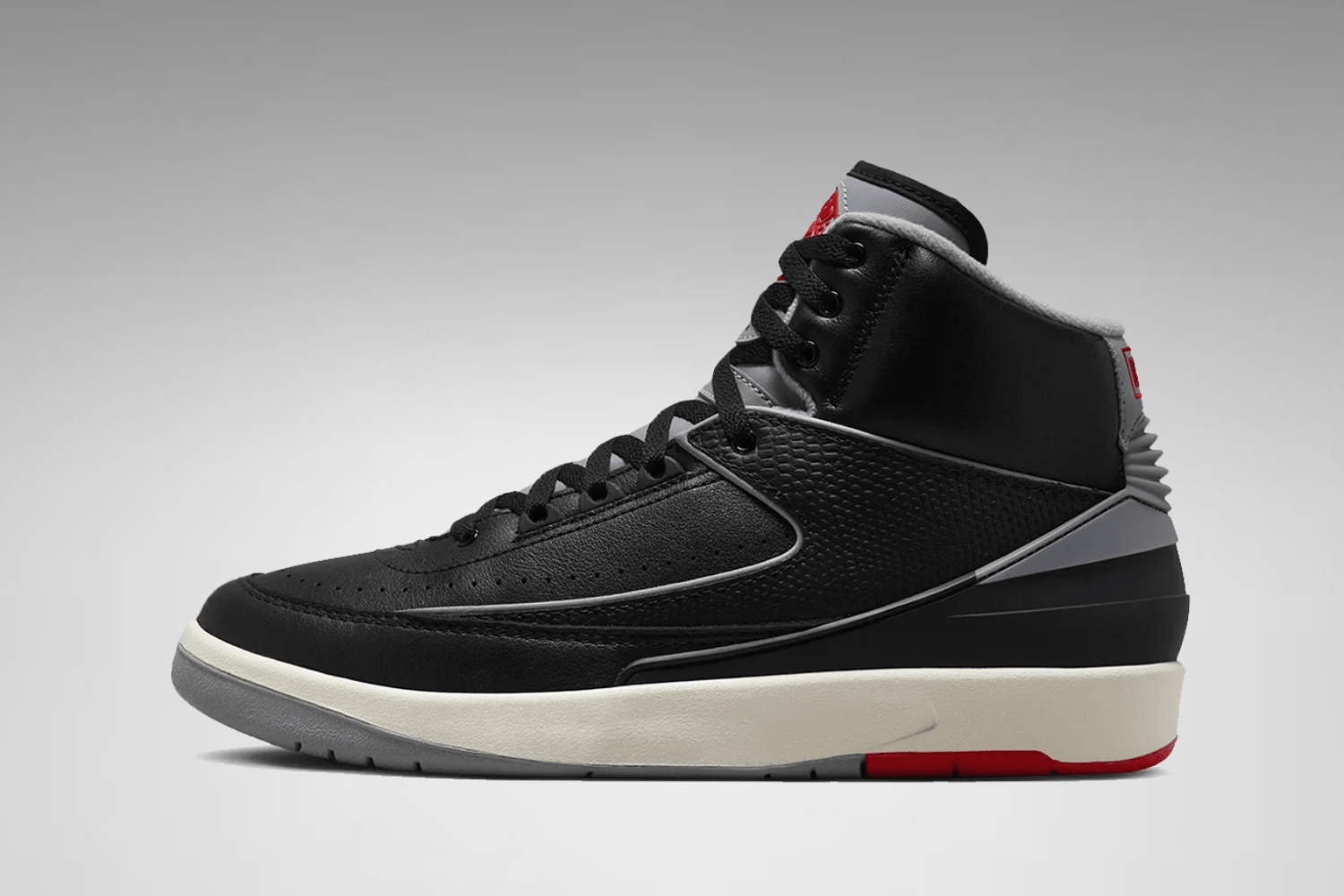 The 'Black Cement' colorway returns on the Air Jordan 2