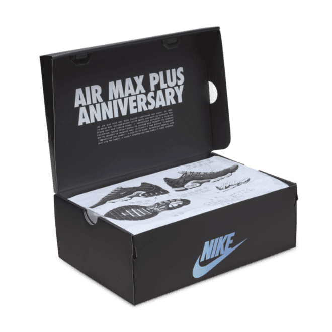Nike Air Max Plus '25th Anniversary' open shoe box