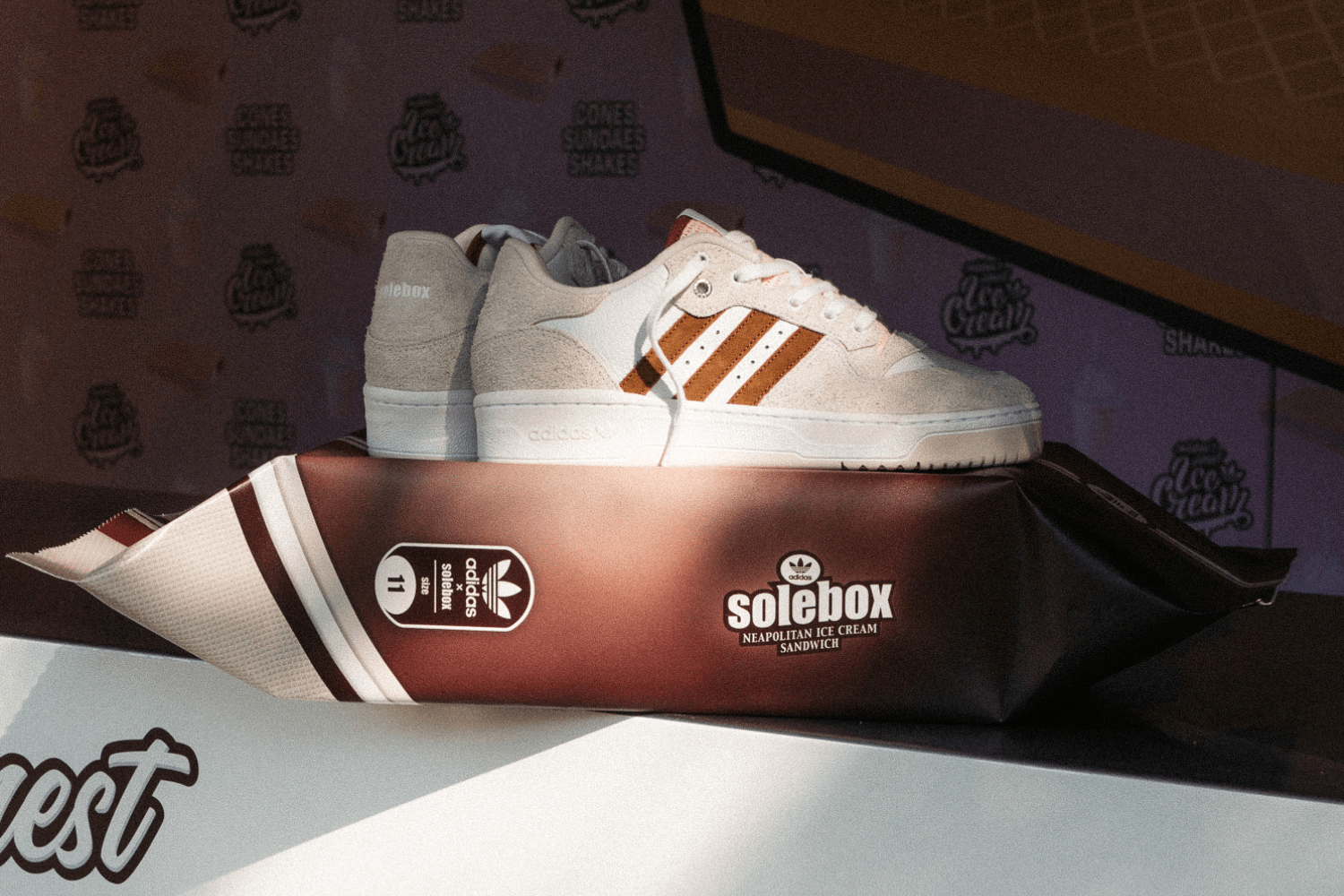 solebox and adidas transform the Rivalry Low into Neapolitan ice cream waffle